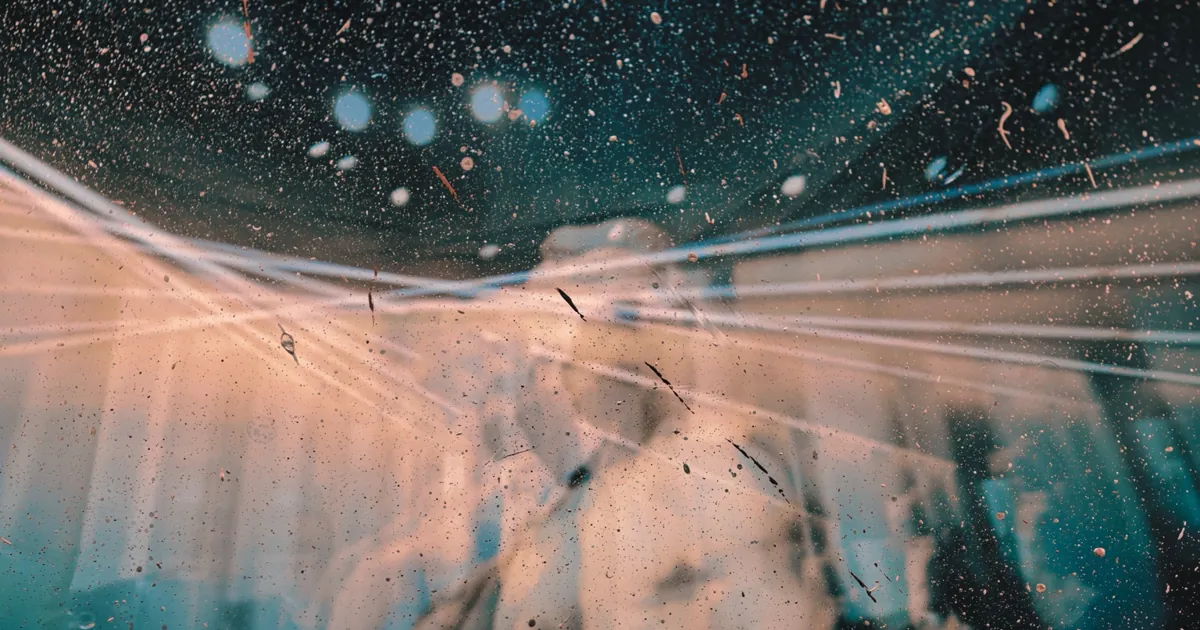 Split composition of a modern laboratory and a dawn forest, symbolising the balance between scientific containment and mystery in psychedelic therapy